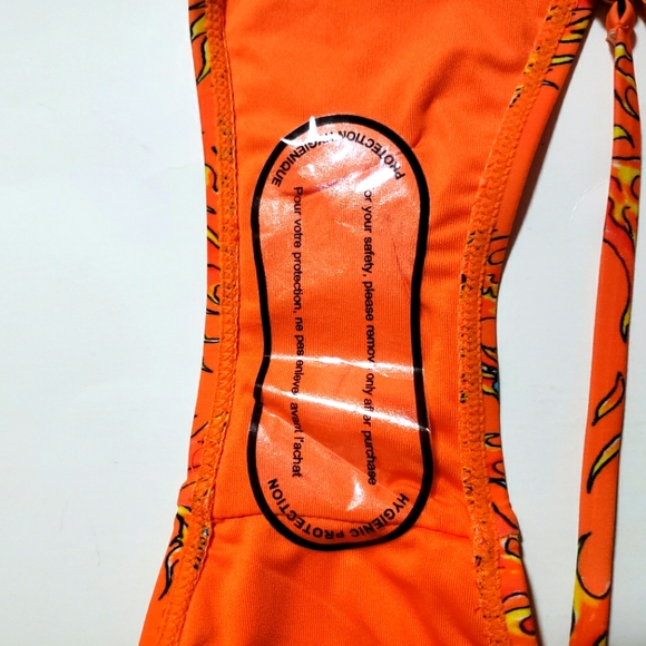 NWT Ed Hardy Orange Firebird 2 Piece Bandeau String Bikini Set Swimsuit - Large - Picture 11 of 13